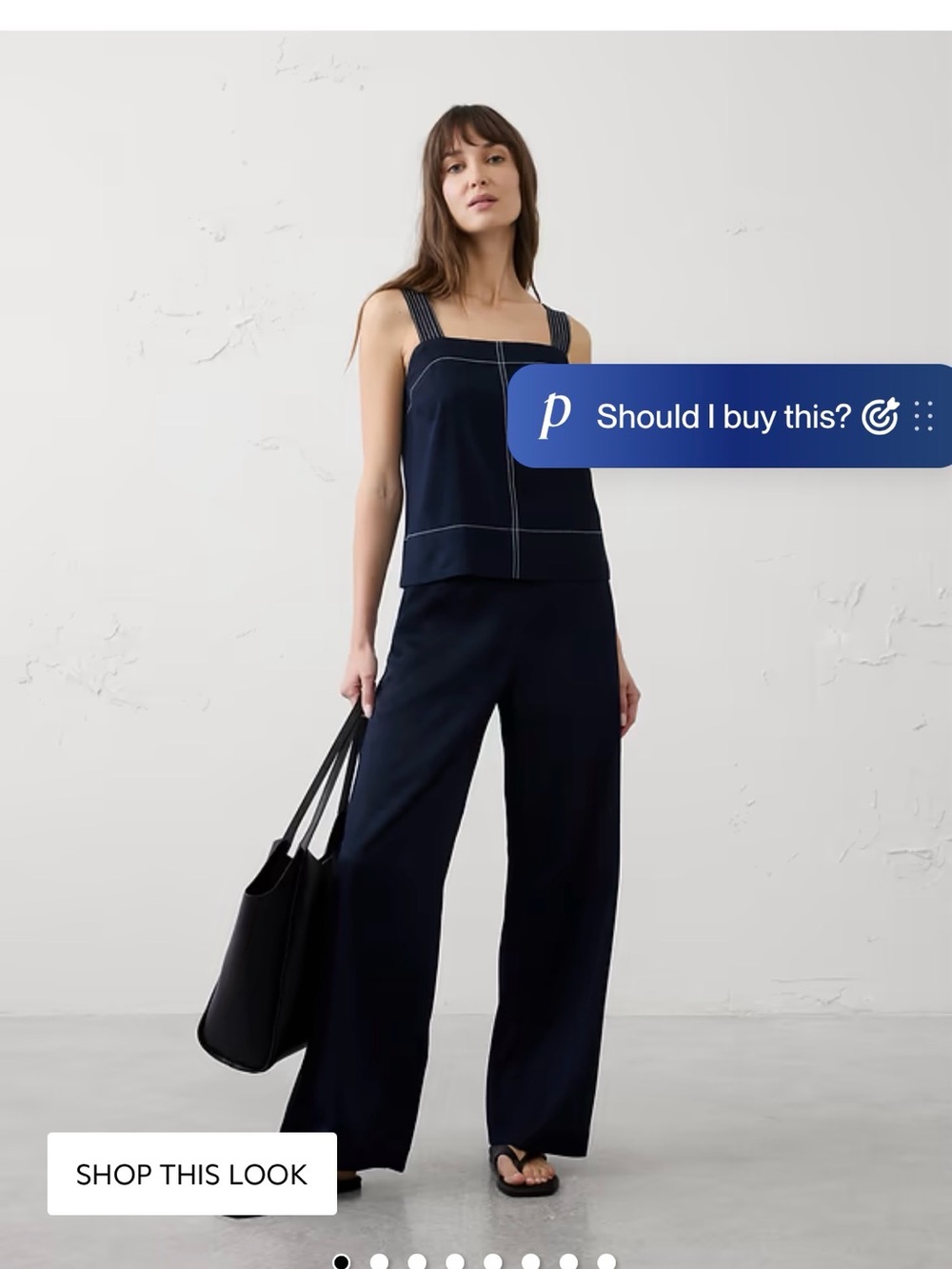 Banana Republic Navy crinkle satin Wide-Leg Pants - xl petite